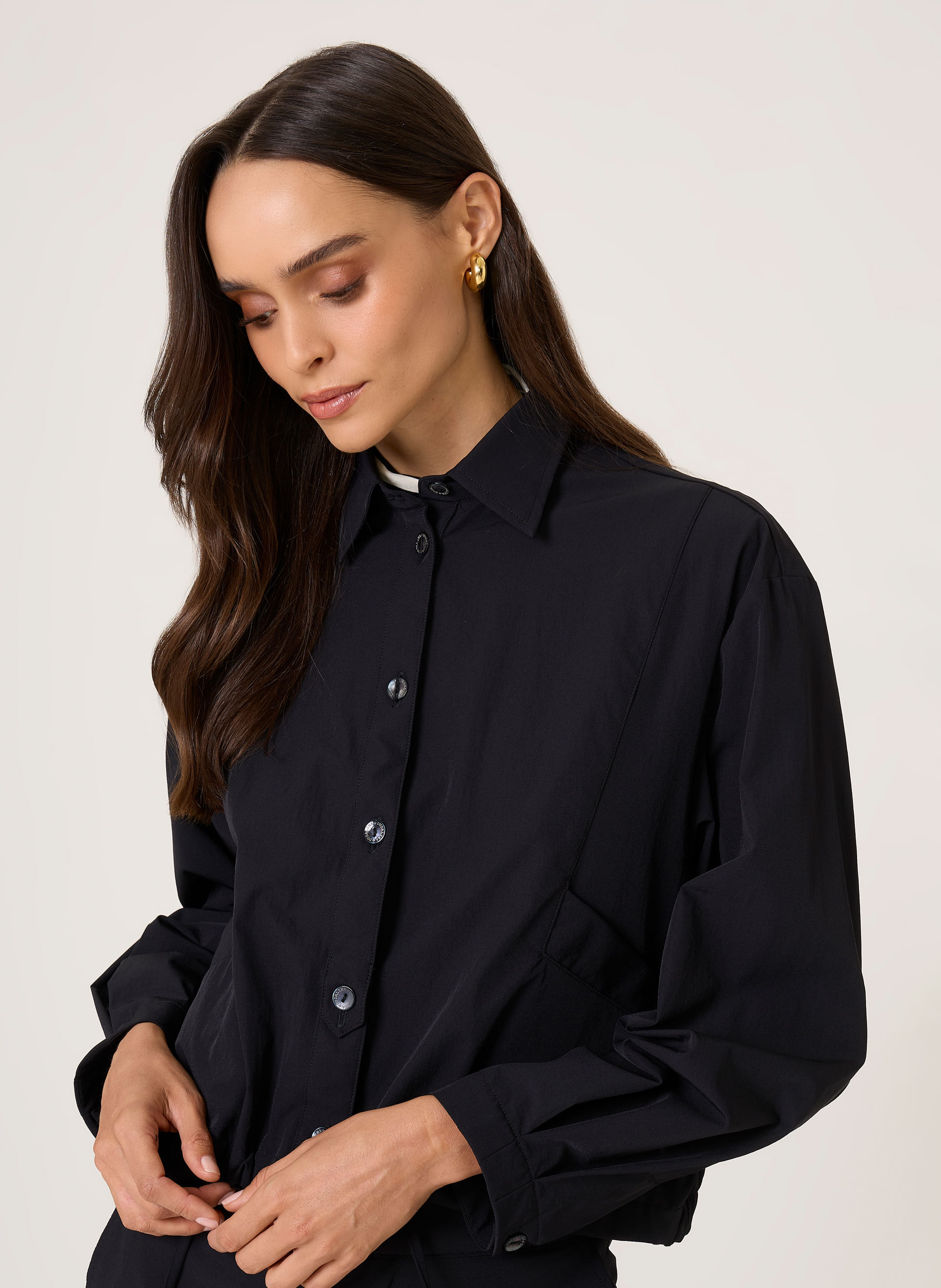 Camisa Cropped Tech Candida Dudalina Feminina