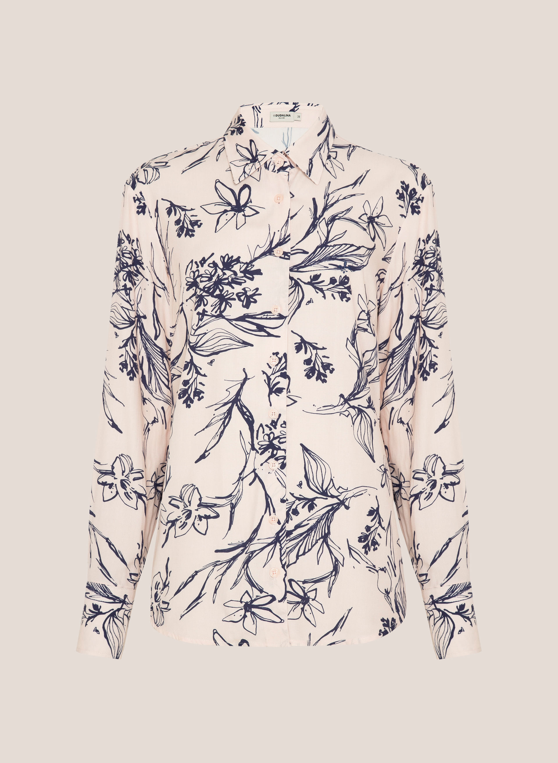 Camisa Relaxed Fit Estampa Floral Dudalina Feminina