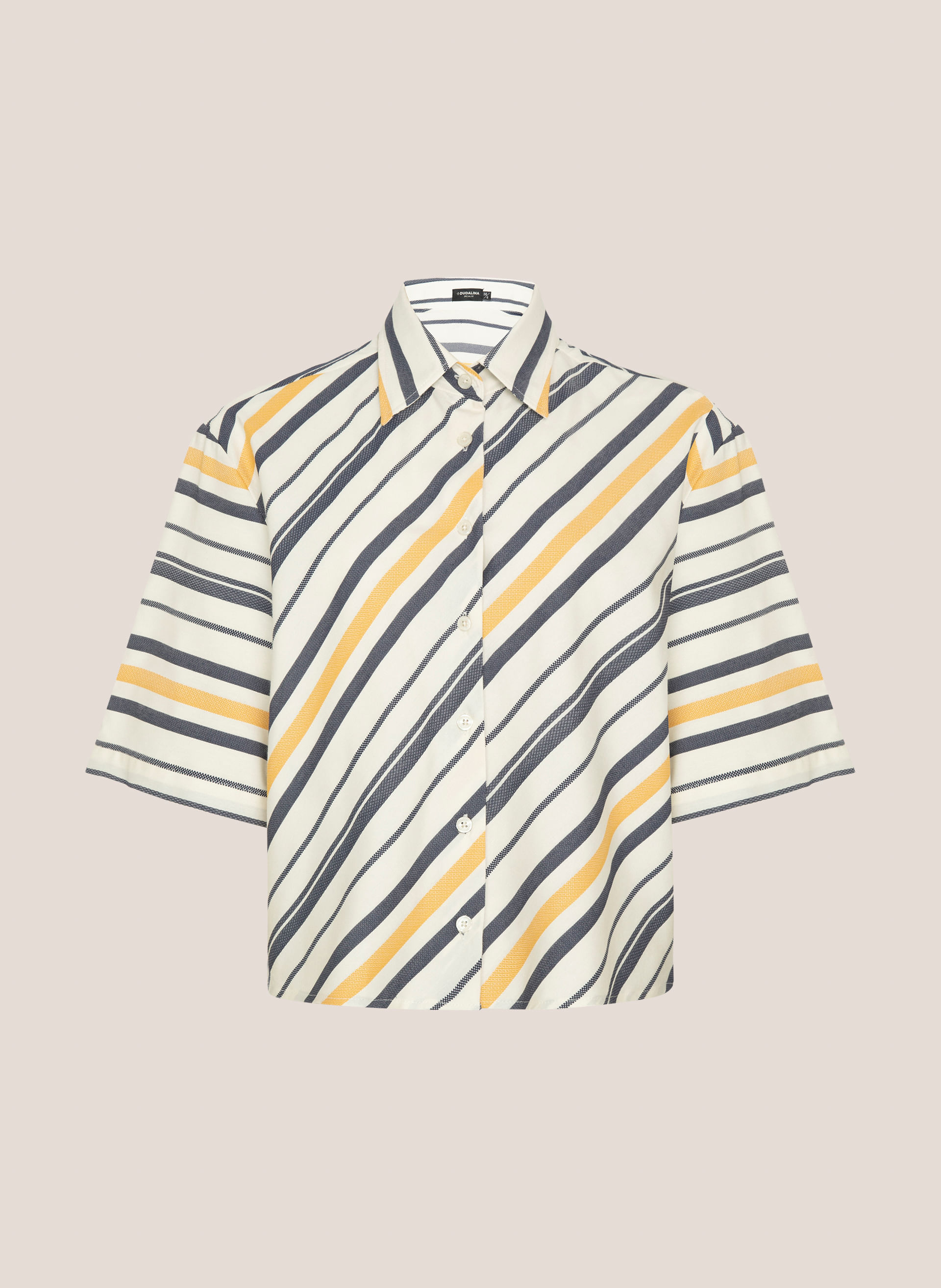 Camisa Cropped Listrada Dudalina Feminina