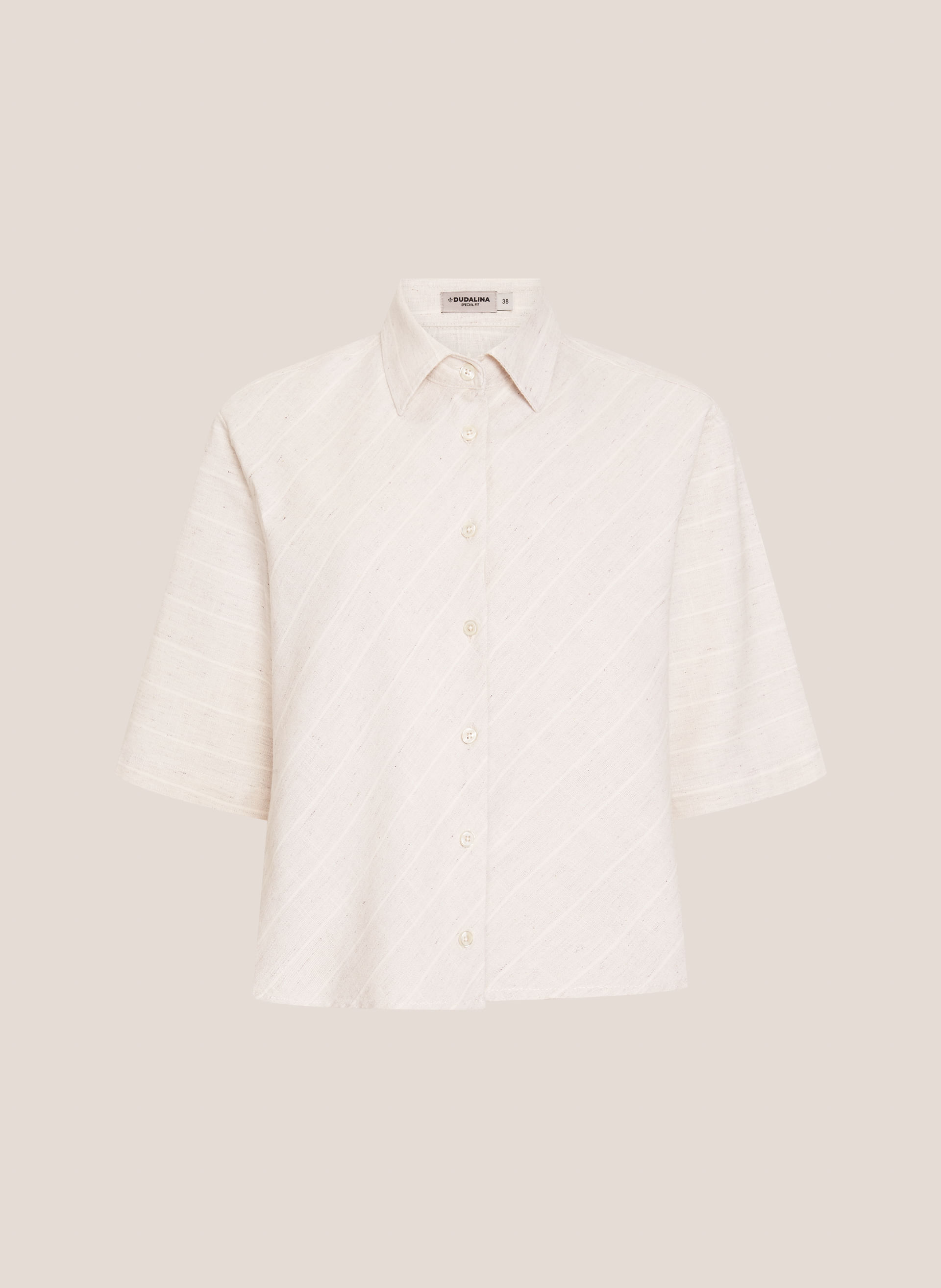 Camisa Cropped Listrado Dudalina Feminina